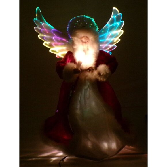 Bradford Fiber Optic Angel 14" Tree Top Tablepiece Continuous Changing Colors - Picture 9 of 11